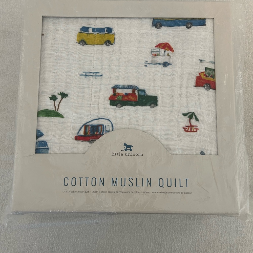Little Unicorn Baby Blanket Cotton Muslin Quilt - Vacation Van RV Trailer